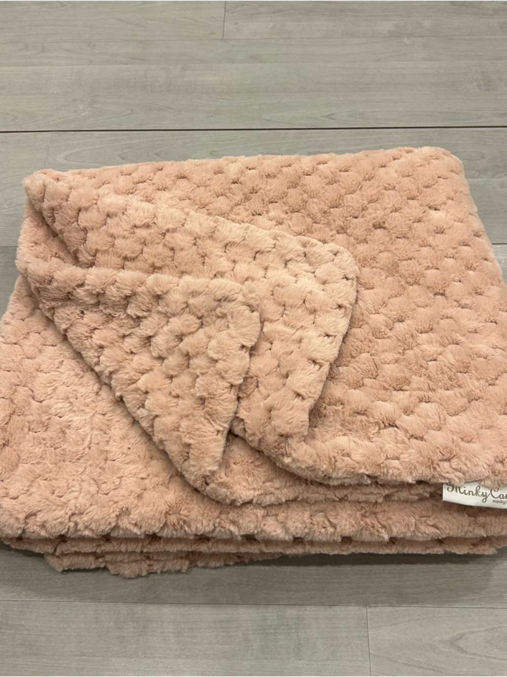 Minky Couture Belgian Waffle Blanket 36x60 Pink Plush Travel Throw
